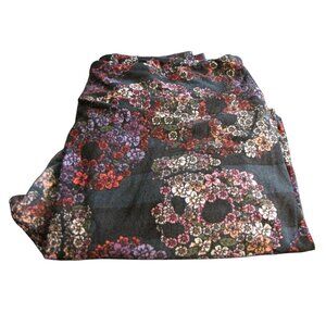 LuLaRoe TC2 Black Flower Skull Leggings Halloween